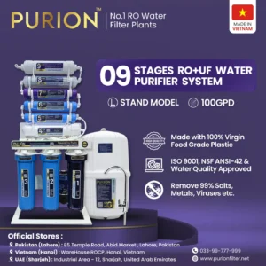 Purion 9 Stage RO Plant with Stand | Made in Vietnam | Best RO Plant in Pakistan