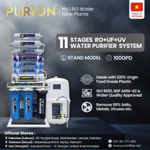 Purion 11 Stage RO Plant with Stand 100GPD | Made in Vietnam | Best RO Plant in Pakistan